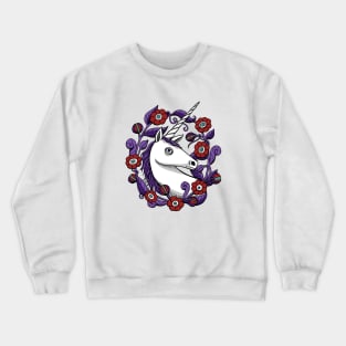 Purple Unicorn Garden Crewneck Sweatshirt